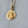 Medaille bapteme or jaune 18 carats Saint benoit