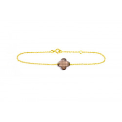 Bracelet Trèfle Quartz Fumé Marron Bracelet Trèfle Quartz Fumé Marron