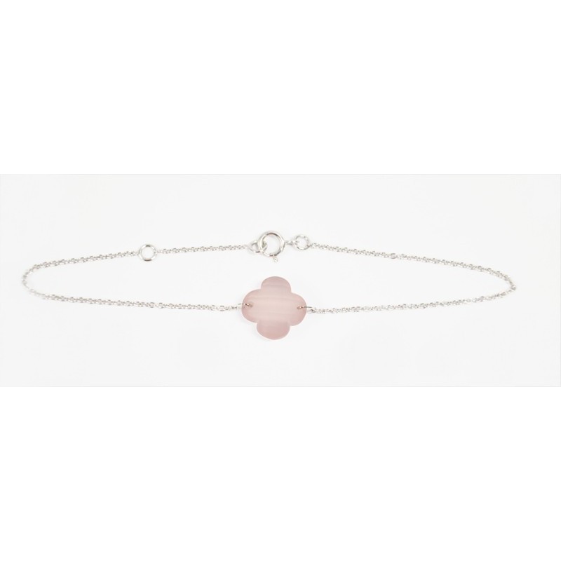 Bracelet Trèfle Quartz rose Bracelet Trèfle Quartz rose