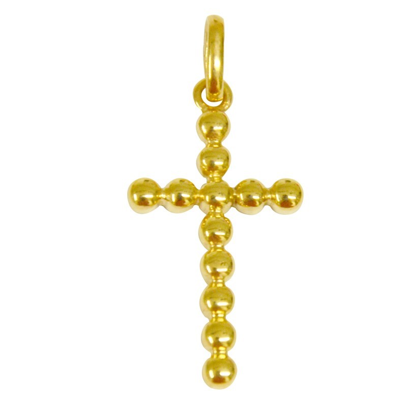 Croix perlée or Croix perlée or