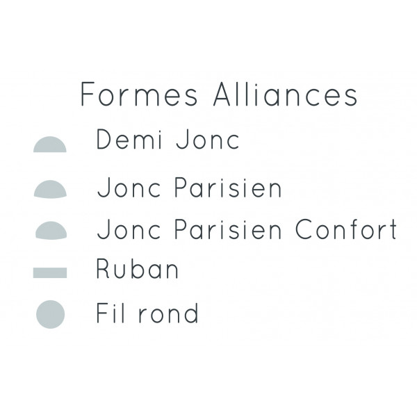 Alliance Demi jonc or gris palladié