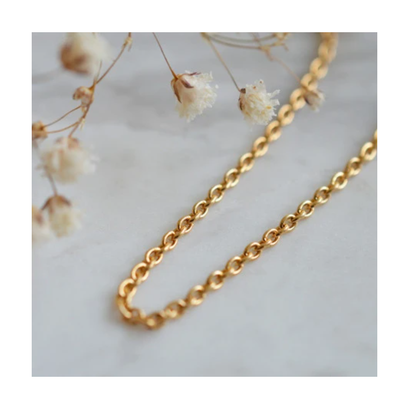 Cadena con eslabones Forçat Redondos 60 cm Oro Amarillo 18K