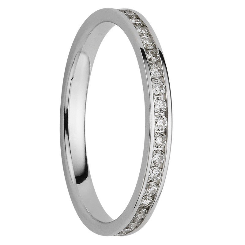 Alliance diamants sertis rails tour complet 2,2mm Alliance diamants sertis rails tour complet 2,2mm