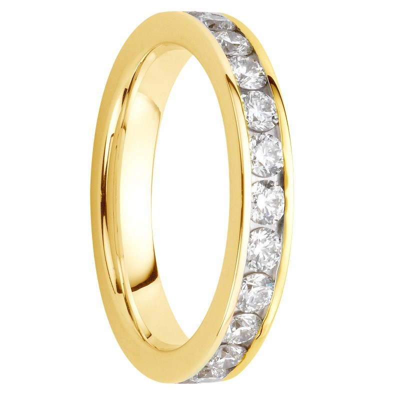 Alliance diamants sertis rails or jaune tour complet 1,5 carats Alliance diamants sertis rails or jaune tour complet 1,5 carats