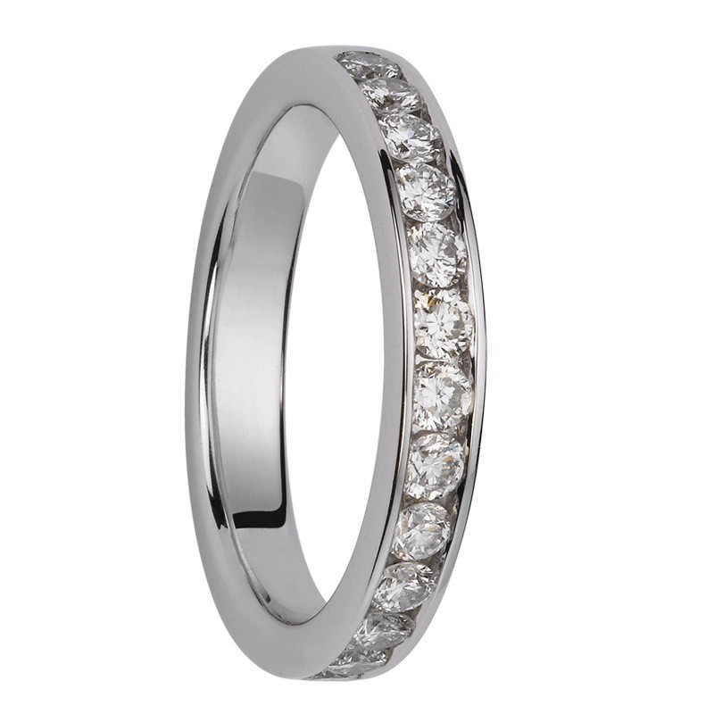 Alliance diamants sertis rails Demi Tour 0,650 carats Alliance diamants sertis rails Demi Tour 0,650 carats