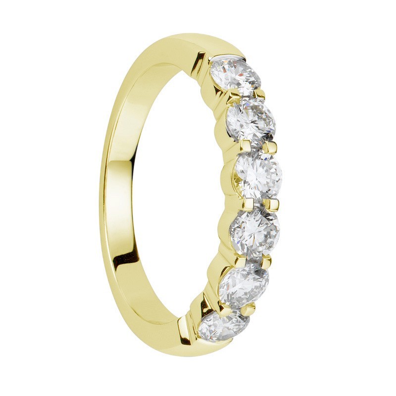 Alliance diamants griffes or jaune demi tour 0,63 carats Alliance diamants griffes or jaune demi tour 0,63 carats