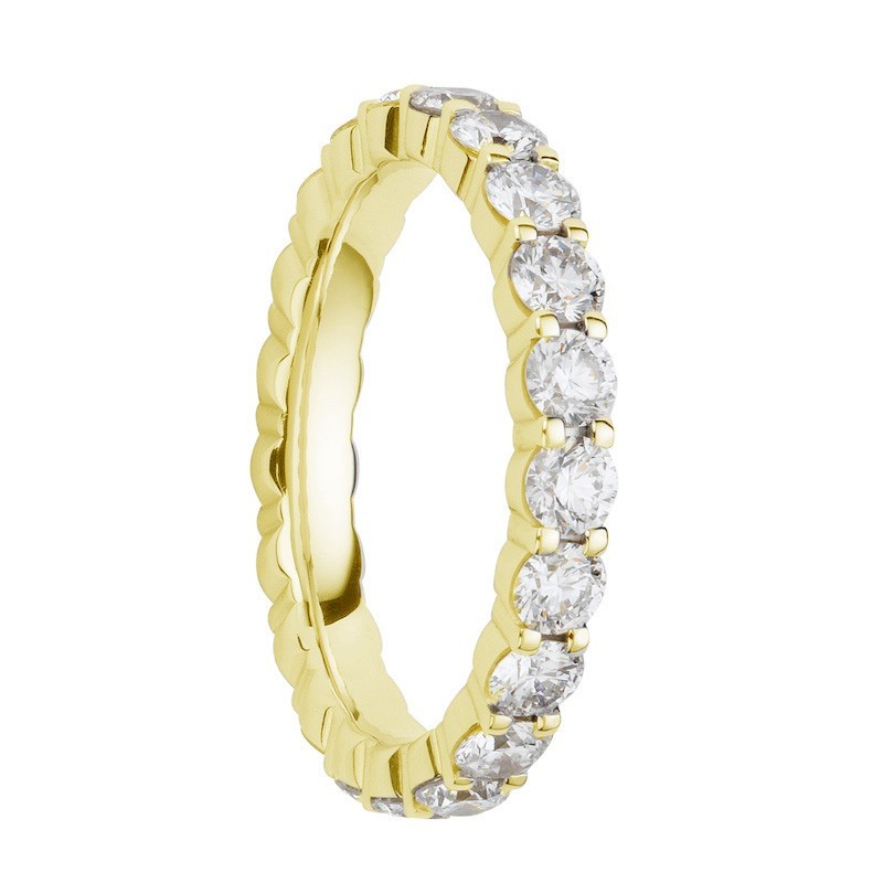 Alliance diamants griffes or jaune tour complet 2,2 carats Alliance diamants griffes or jaune tour complet 2,2 carats