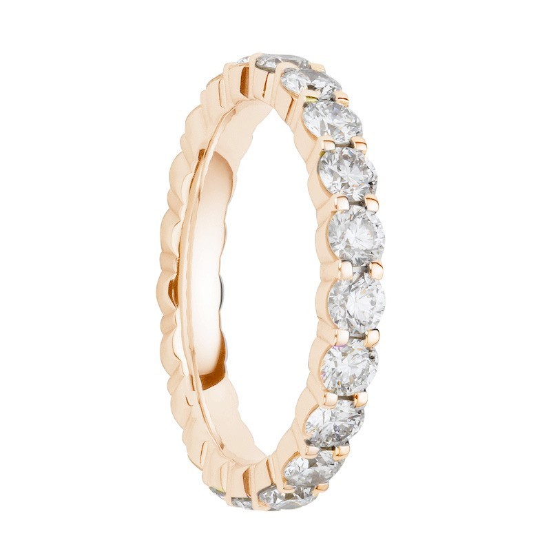Alliance diamants griffes or rose tour complet 2,2 carats Alliance diamants griffes or rose tour complet 2,2 carats