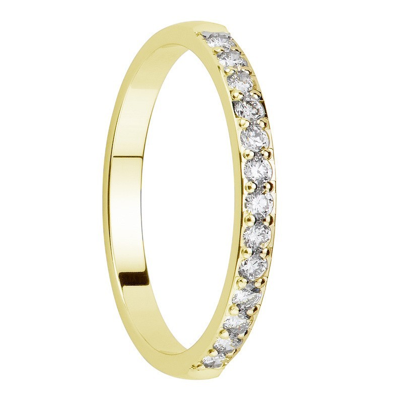 Alliance diamants sertis griffes or jaune Demi Tour 0,36 carats Alliance diamants sertis griffes or jaune Demi Tour 0,36 carats