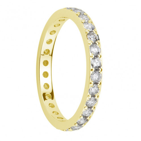Alliance diamants sertis griffes or jaune Tour Complet 2,1mm Alliance diamants sertis griffes or jaune Tour Complet 2,1mm