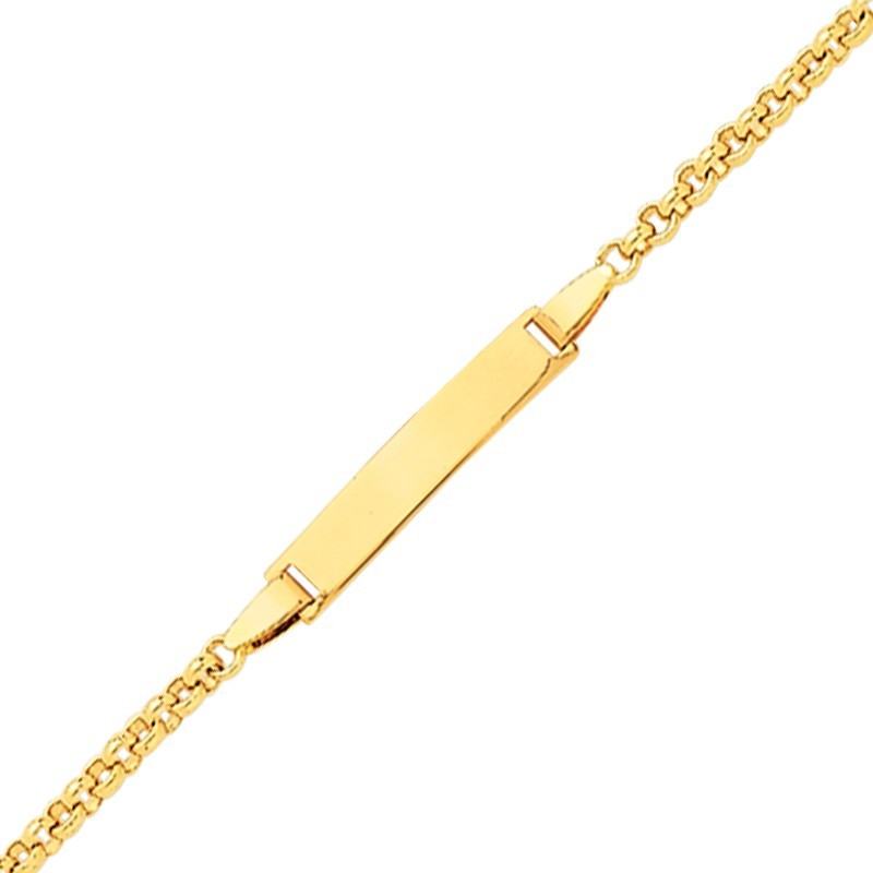 gourmette bebe rectangle maille jaseron or gourmette bebe rectangle maille jaseron or