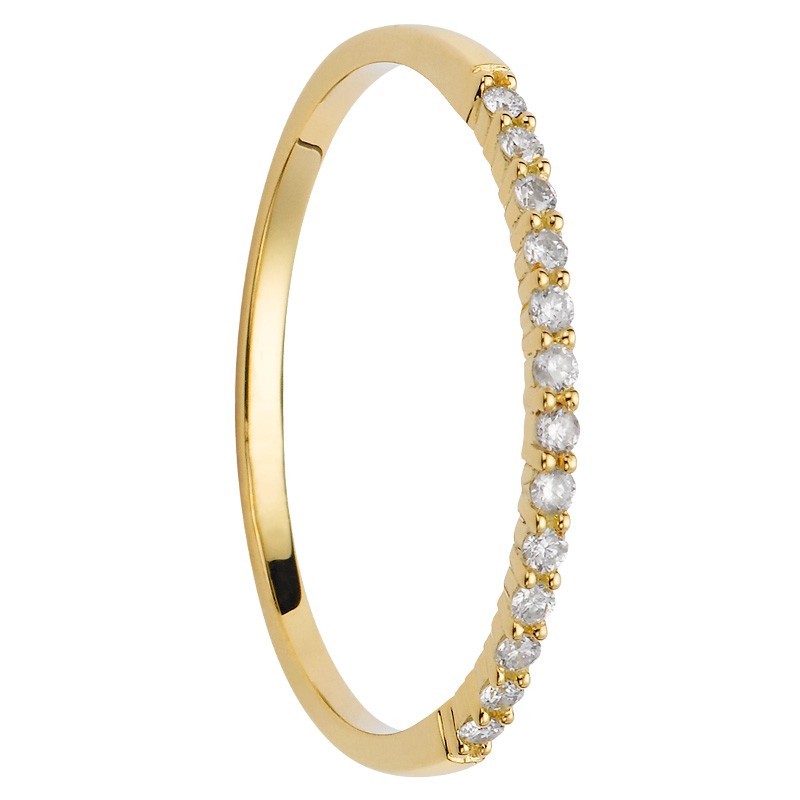 Alliance 13 diamants coup de coeur or jaune Alliance 13 diamants coup de coeur or jaune