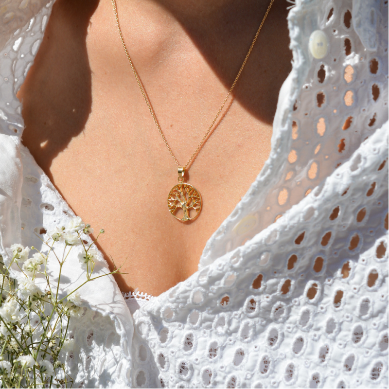 Pendentif Arbre de Vie Ajouré en Or 18 Carats - Maison Laudate
