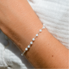 Bracelet dizainier argent et perles blanches