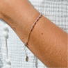 Bracelet Dizainier en argent massif et perles de couleur rose pâle