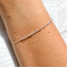 Bracelet Dizainier en argent massif et perles de couleur rose pâle