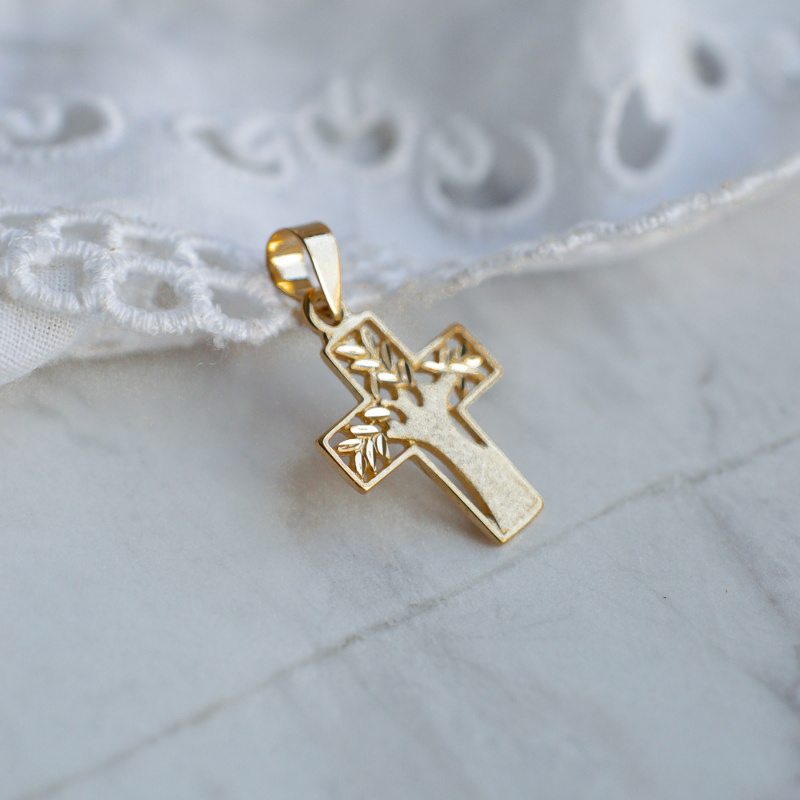 Pendentif Croix Arbre de Vie en Or 18 Carats - Maison Laudate