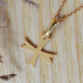 Mini croix de bapteme ancrée