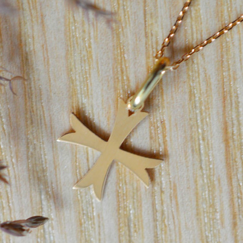 Mini croix de bapteme ancrée Mini croix de bapteme ancrée