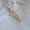 Pendentif croix vitrail en or jaune 18 carats