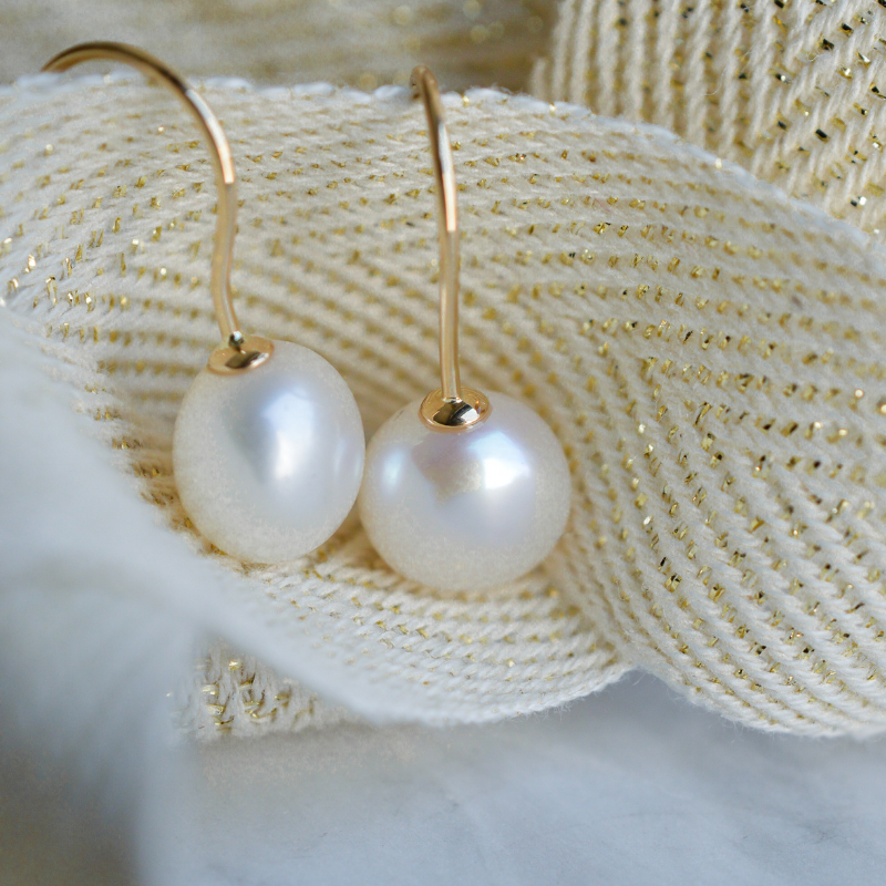 Pendientes de Perla Eugénie de Oro de 18 Quilates - Maison Laudate