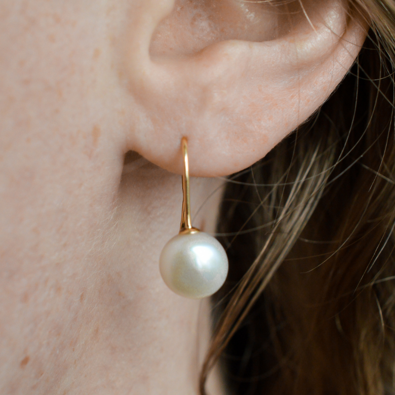 Pendientes de Perla Eugénie de Oro de 18 Quilates - Maison Laudate