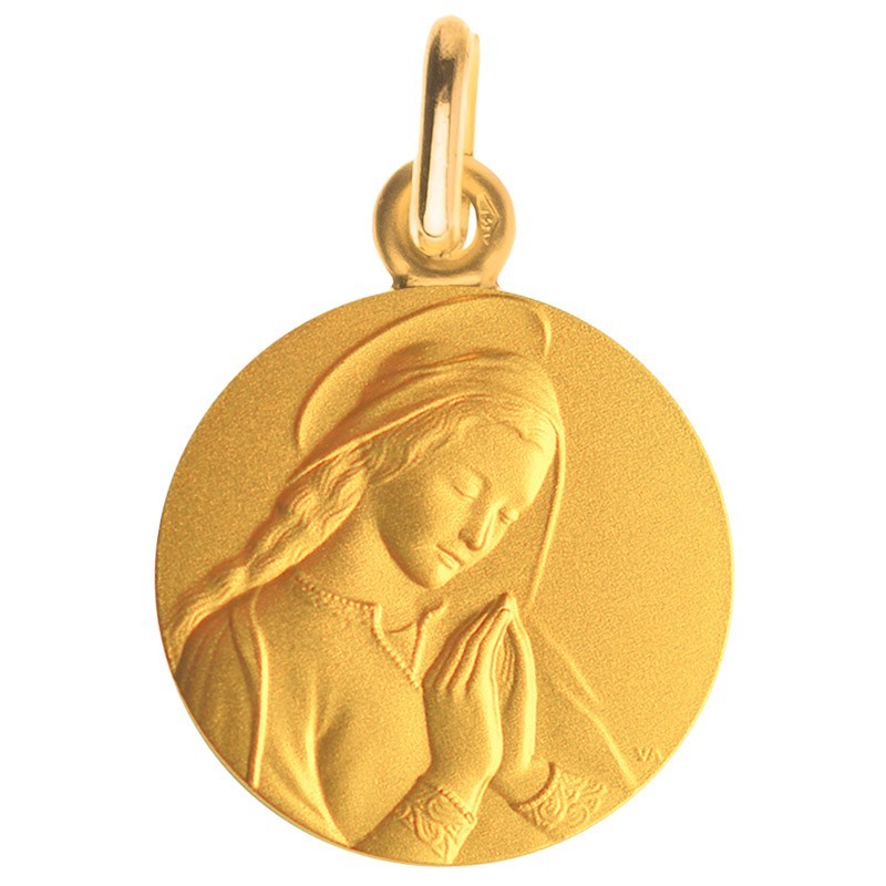 Medaille bapteme Vierge de Donatello en or jaune Medaille bapteme Vierge de Donatello en or jaune