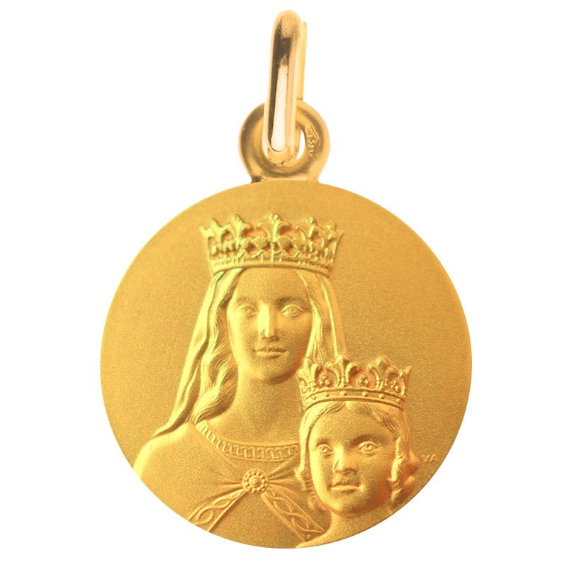 Medaille de bapteme : Vierge a l'enfant couronne Medaille de bapteme : Vierge a l'enfant couronne