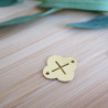 Mini croix bapteme trèfle