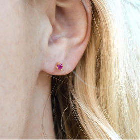 Boucle d'oreilles rubis