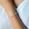 Bracelet dizainier en argent massif 925 et ses perles couleur parme