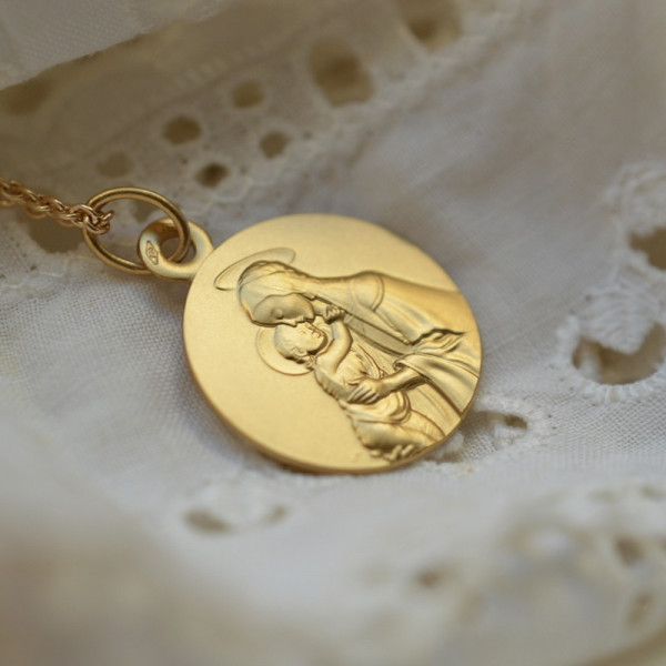 Medaille bapteme Vierge de Botticelli Medaille bapteme Vierge de Botticelli