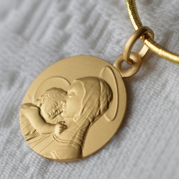 medaille bapteme Portrait de la vierge de Botticelli medaille bapteme Portrait de la vierge de Botticelli