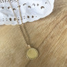 Bijou pendentif Jeton perlé argent finition or jaune