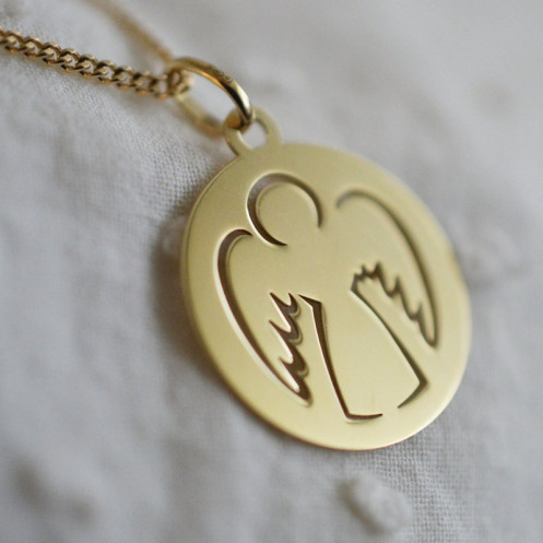Bijou pendentif Médaille ange ajouré Bijou pendentif Médaille ange ajouré