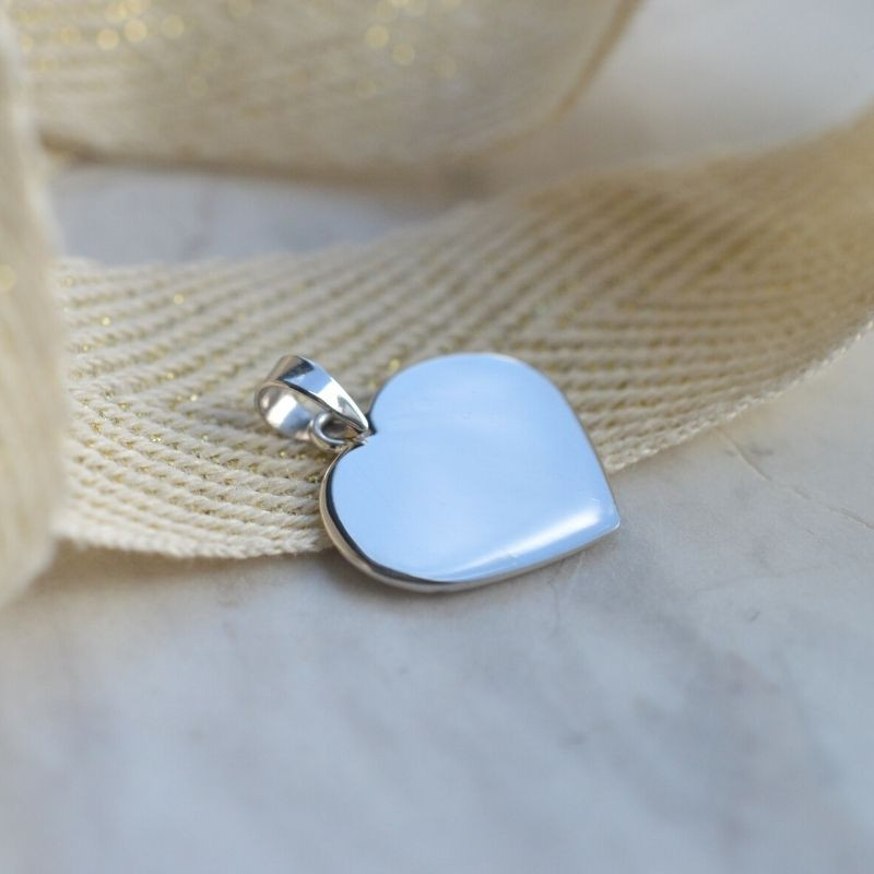 Colgante de Corazón de plata personalizable - Grabado