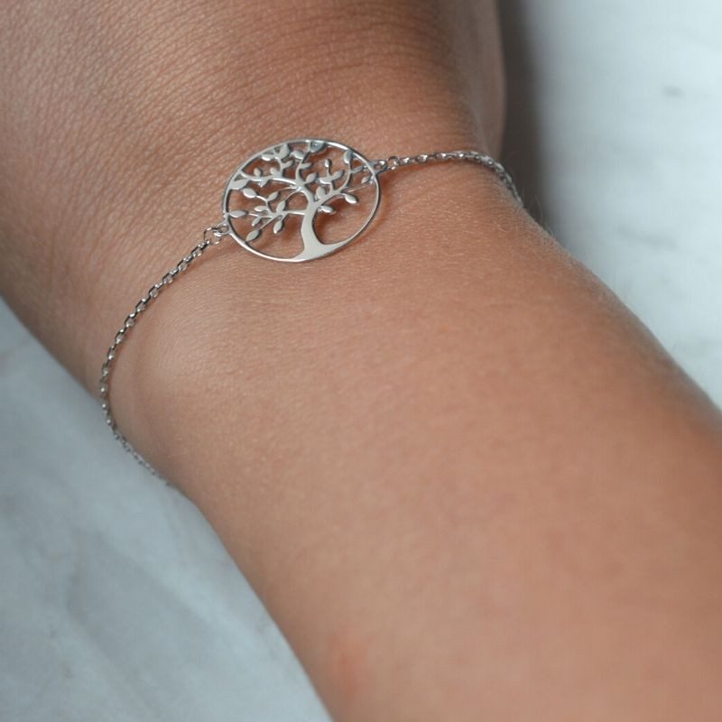 Bracelet en argent massif 925 et symbole arbre de vie ajouré - Maison Laudate Bracelet en argent massif 925 et symbole arbre de vie ajouré - Maison Laudate