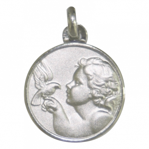 Medaille bapteme Ange à la colombe Medaille bapteme Ange à la colombe