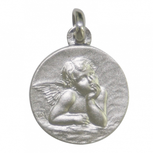 Medaille bapteme Raphael blanc Medaille bapteme Raphael blanc