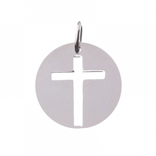 Pendentif de bapteme Croix ajourée argent Pendentif de bapteme Croix ajourée argent
