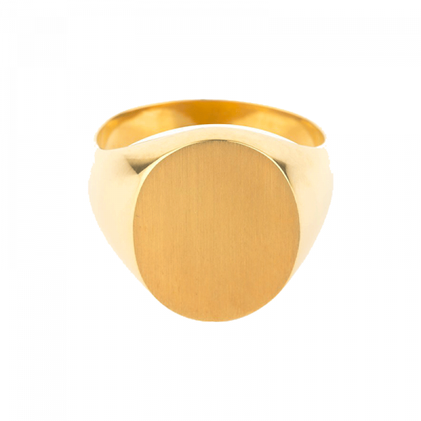 Chevalière Homme ovale 16 x 13 or jaune 18 carats maison laudate