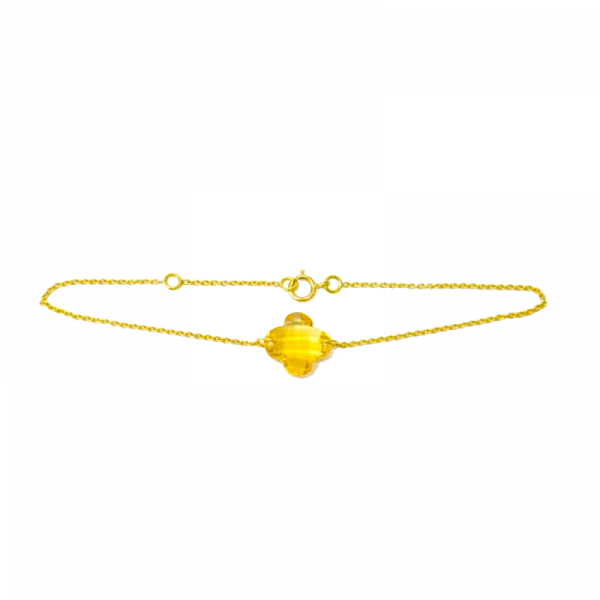 Bracelet trèfle citrine