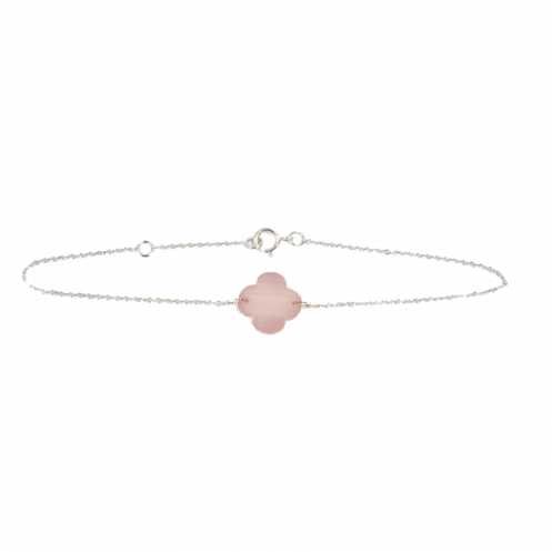 Bracelet Trèfle Quartz rose Bracelet Trèfle Quartz rose