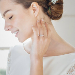Alliances en diamants griffes or jaune Tour complet 1,1 carat Alliances en diamants griffes or jaune Tour complet 1,1 carat