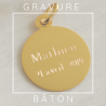 Medaille bapteme Vierge Celeste en or jaune 18 carats - Maison Laudate