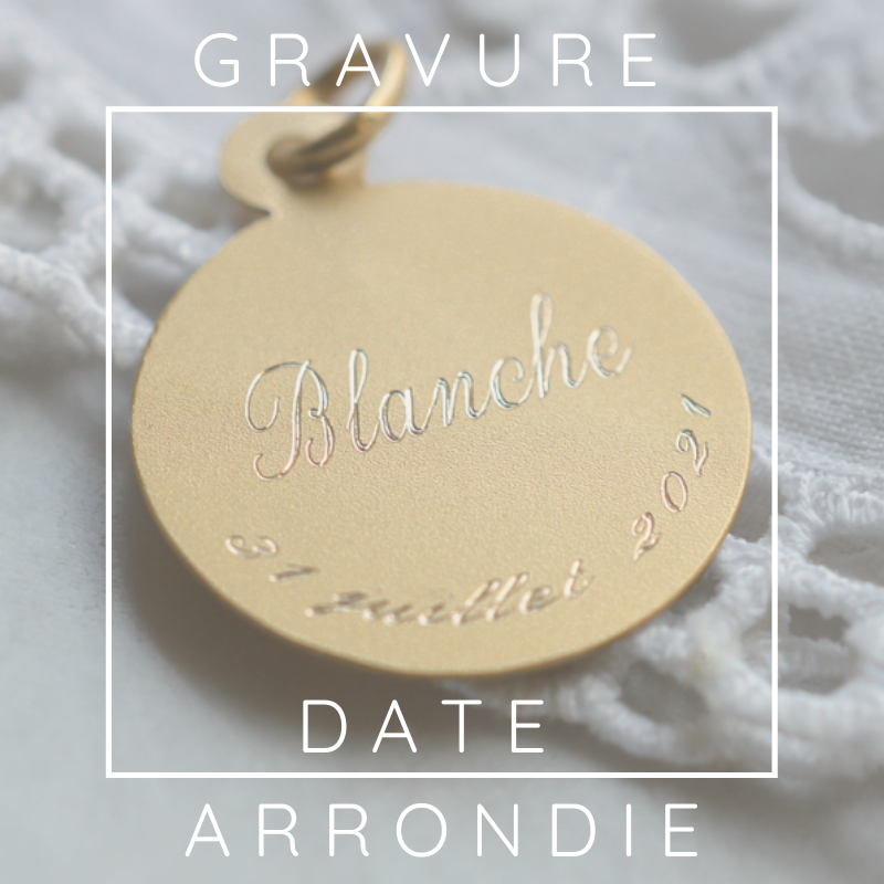 Medaille de Baptême : Ange à la Colombe Or Jaune 18 carats - Laudate