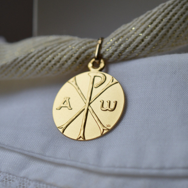 Medaille bapteme Symbole du Chrisme Medaille bapteme Symbole du Chrisme