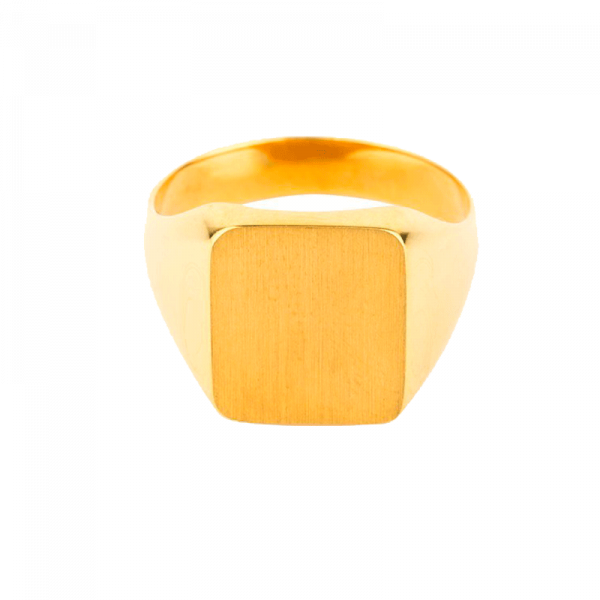 Chevalière sur or carrée angle ronds 12x10