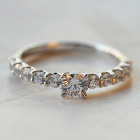 Solitaire Colombia diamant or blanc 0,30 carats