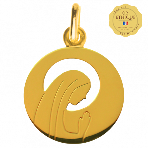 Medaille bapteme Vierge ajourée Medaille bapteme Vierge ajourée